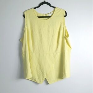 26 NWT Label Be Bright Yellow Sleeveless Crossover Peplum Top